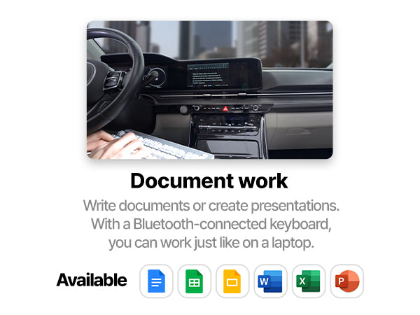 Working on a document using Samsung Dex or Android Auto with a car's display